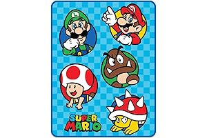 Franco Kids Bedding: Official Super Mario Microfiber Throw Blanket