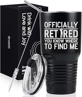 Best Unique Golf Retirement Gifts for Men, Retirement Golf Gifts 30oz Tumbler for Golf Lovers, Perfect Birthday Gifts, Golf Gifts, Retired Gifts for Men, Dad, Coworkers, Boss, Gift Card & Box Included
