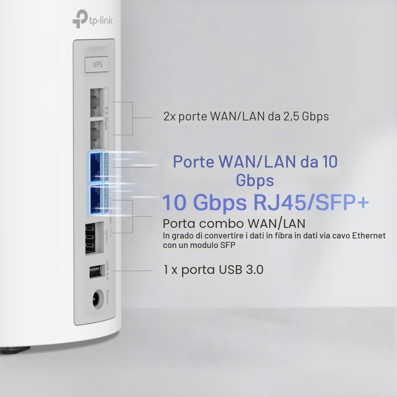 TP-Link Sistema di rete per tutta la casa WiFi 7 BE22000 a tripla banda (Deco BE85) | 12-Stream 22 Gbps | 2× 10G + 2× 2.5G Porte di backspace con cavo, 8× Antenne ad alto guadagno | VPN,