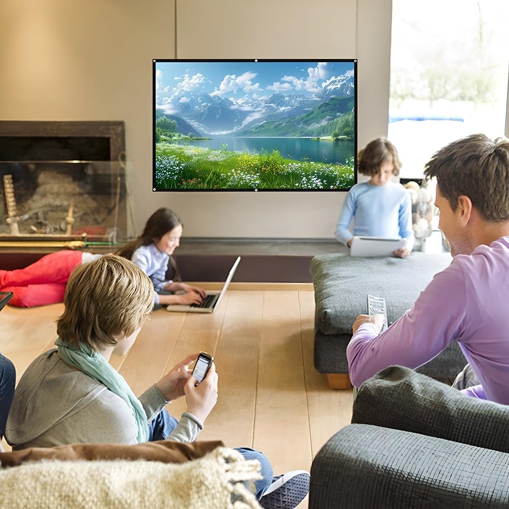 Schermo per Proiettore Portatile Pieghevole Telo Proiettore Posteriore 4k 16:9 HD da 200 Pollici Lavabile per Cinema All'aperto e Film in Giardino(200 Inch 16:9)