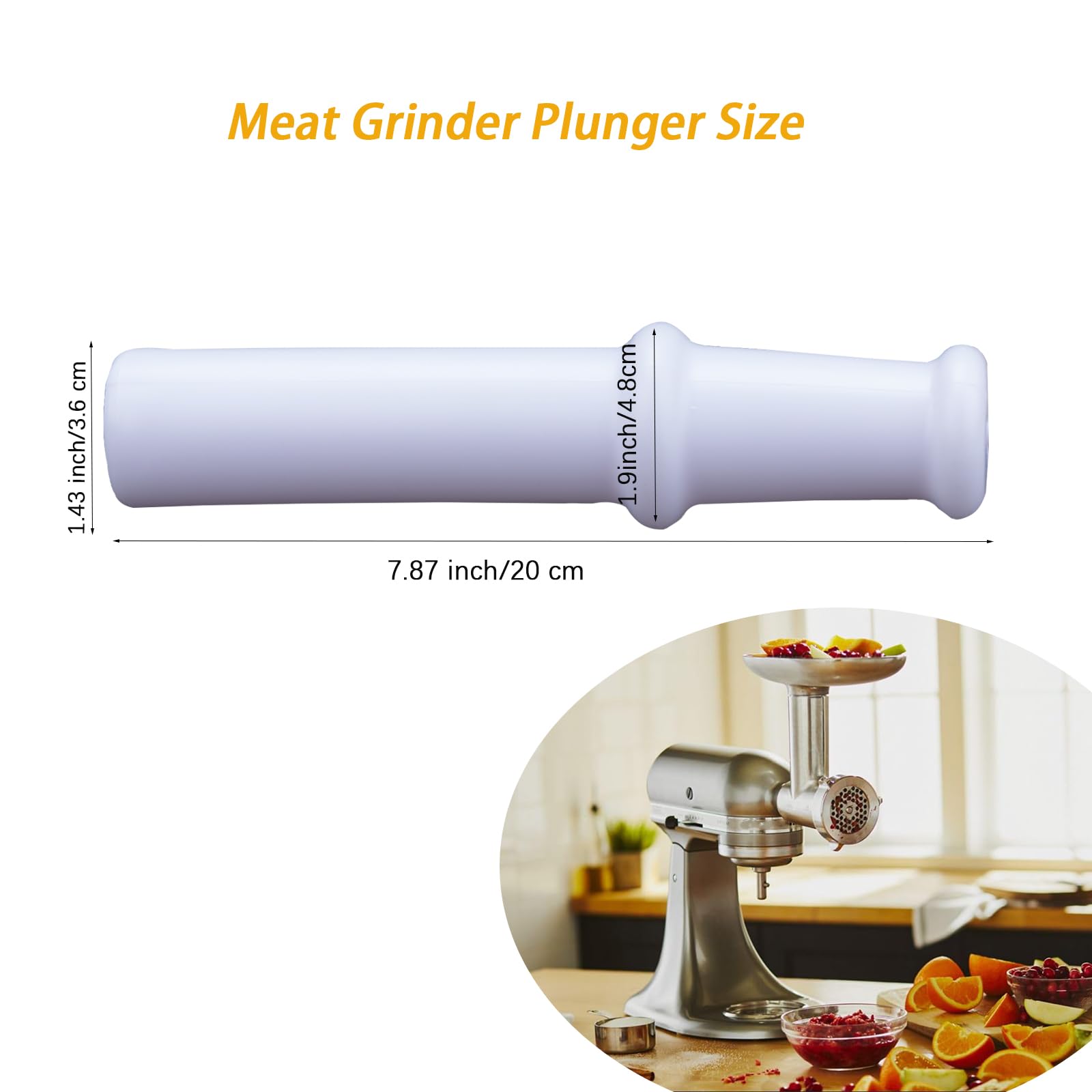 Meat Grinder Plunger for Kitchenaid, Lem and other brands,Universal Meat Grinder Food Grinder Pusher Tool(1 Pcs)