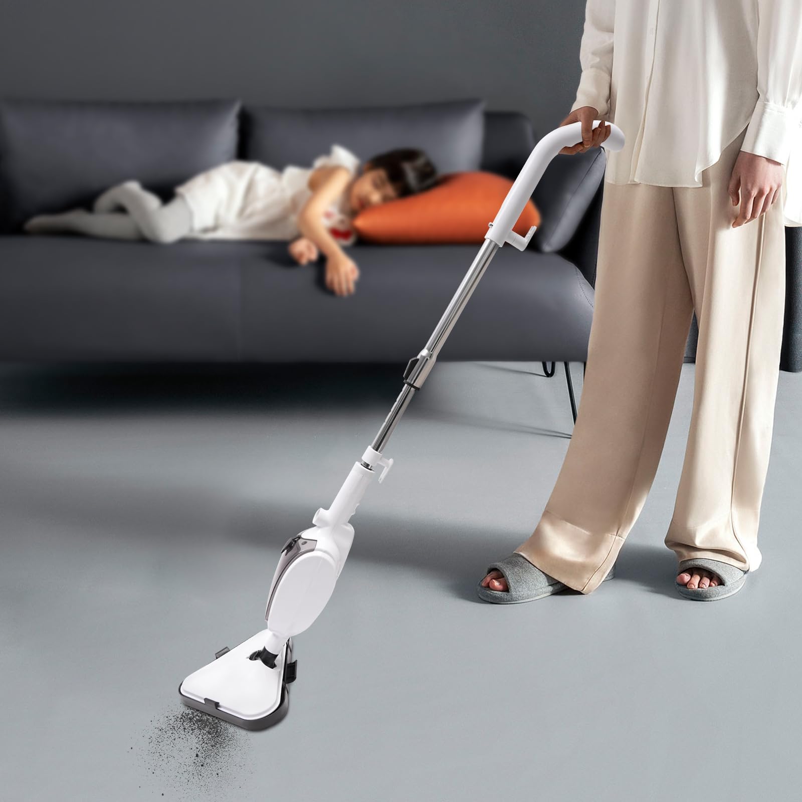 Dampfreiniger Handgerät Steam Boden Dampfreiniger Dampfmop 1300W 230°F Heißdampf Kabellos Bodenreiniger Für Hartböden Fliesen Laminat Marmor Haushalt