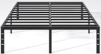 Queen Metal Bed Frame with Underbed Storage, Heavy Duty 18 Inch Platform, No Box Spring Needed, Easy Assembly, Black