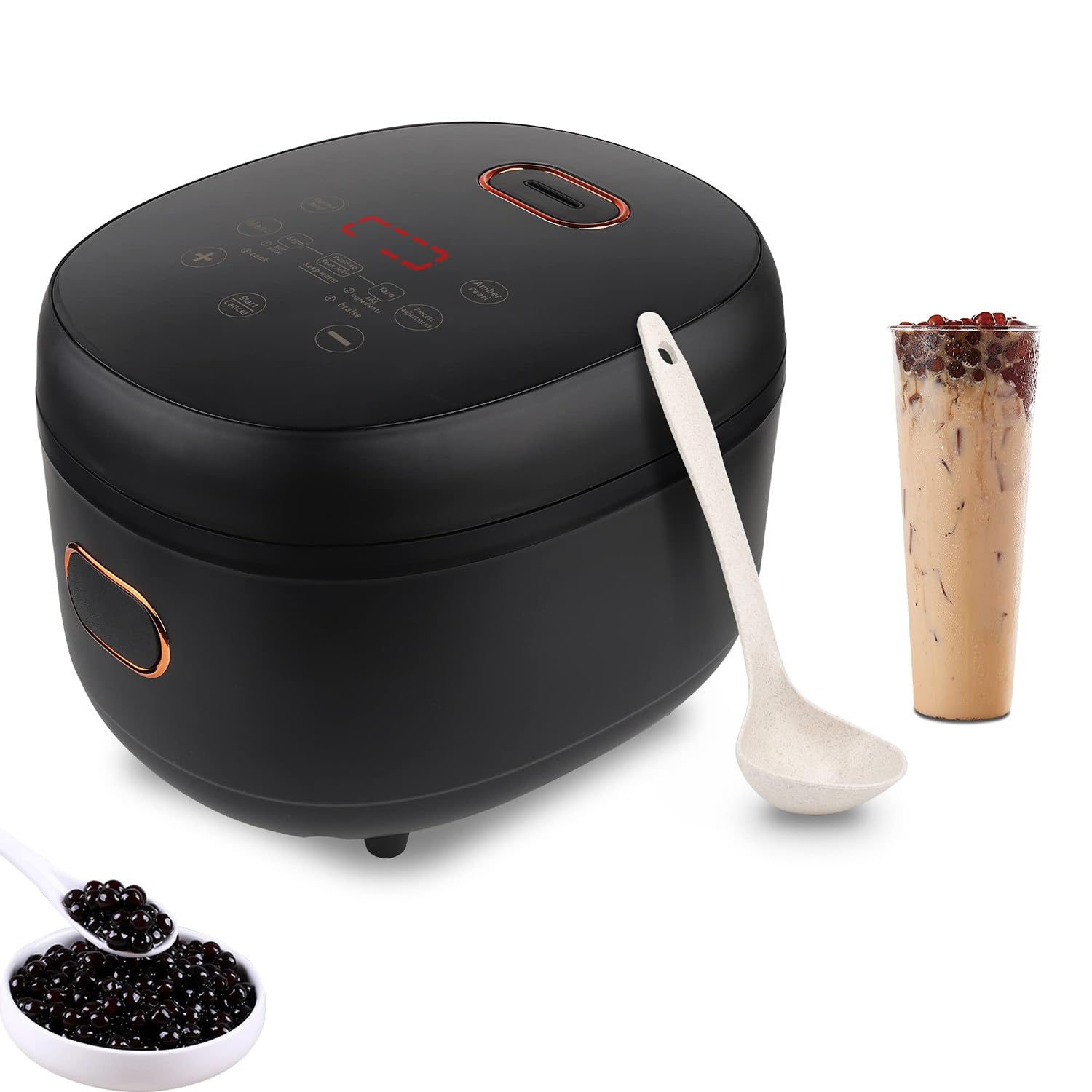 AYCDL Fully Automatic Pearl Pot, 5L/9L/12L/16L Commercial Milk Tea Pearl Maker, Tapioca Pearl Pot Cooker with Smart Control Panel,12l,5l