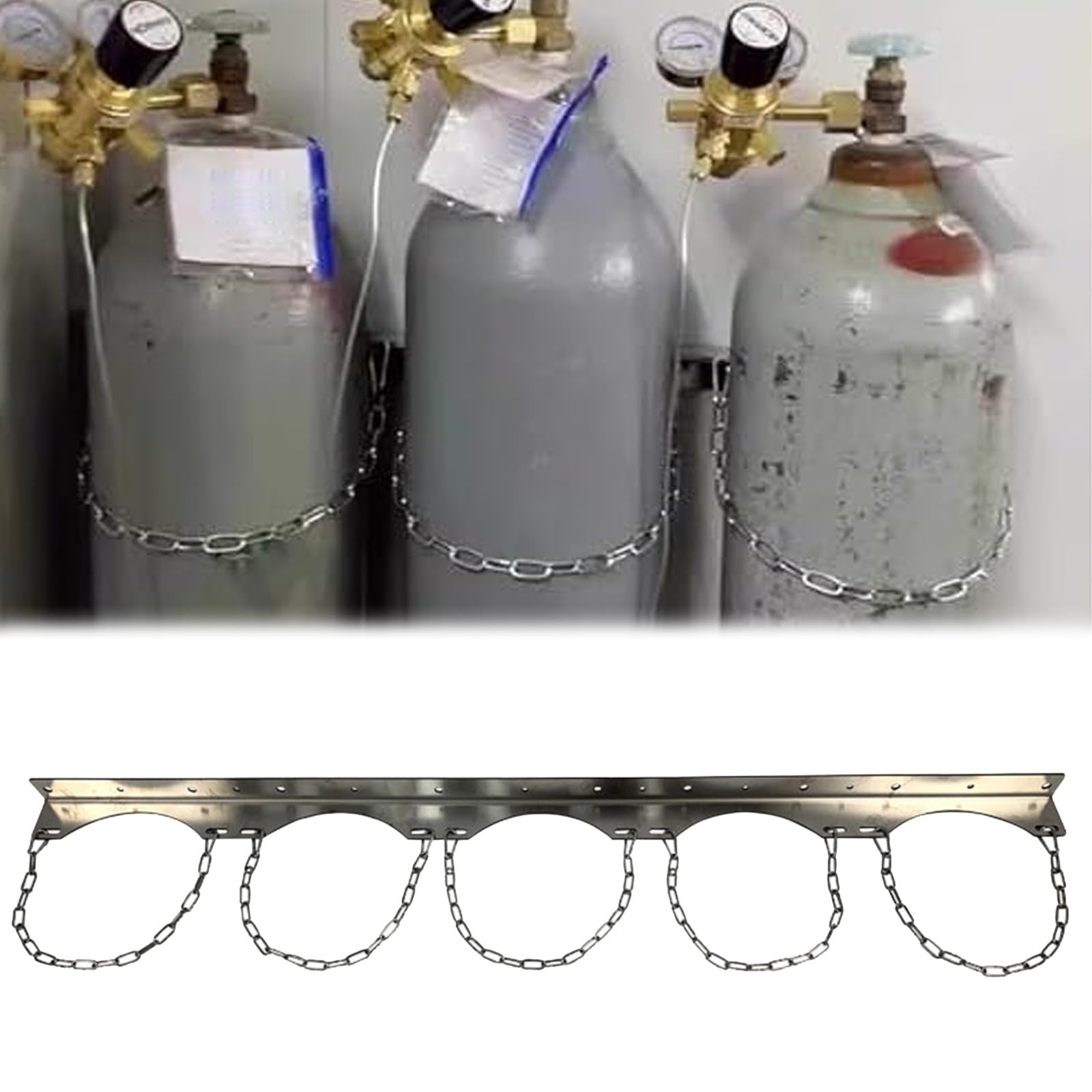 Support mural bouteille oxygène propane 125 cm idéal pour usines et écoles