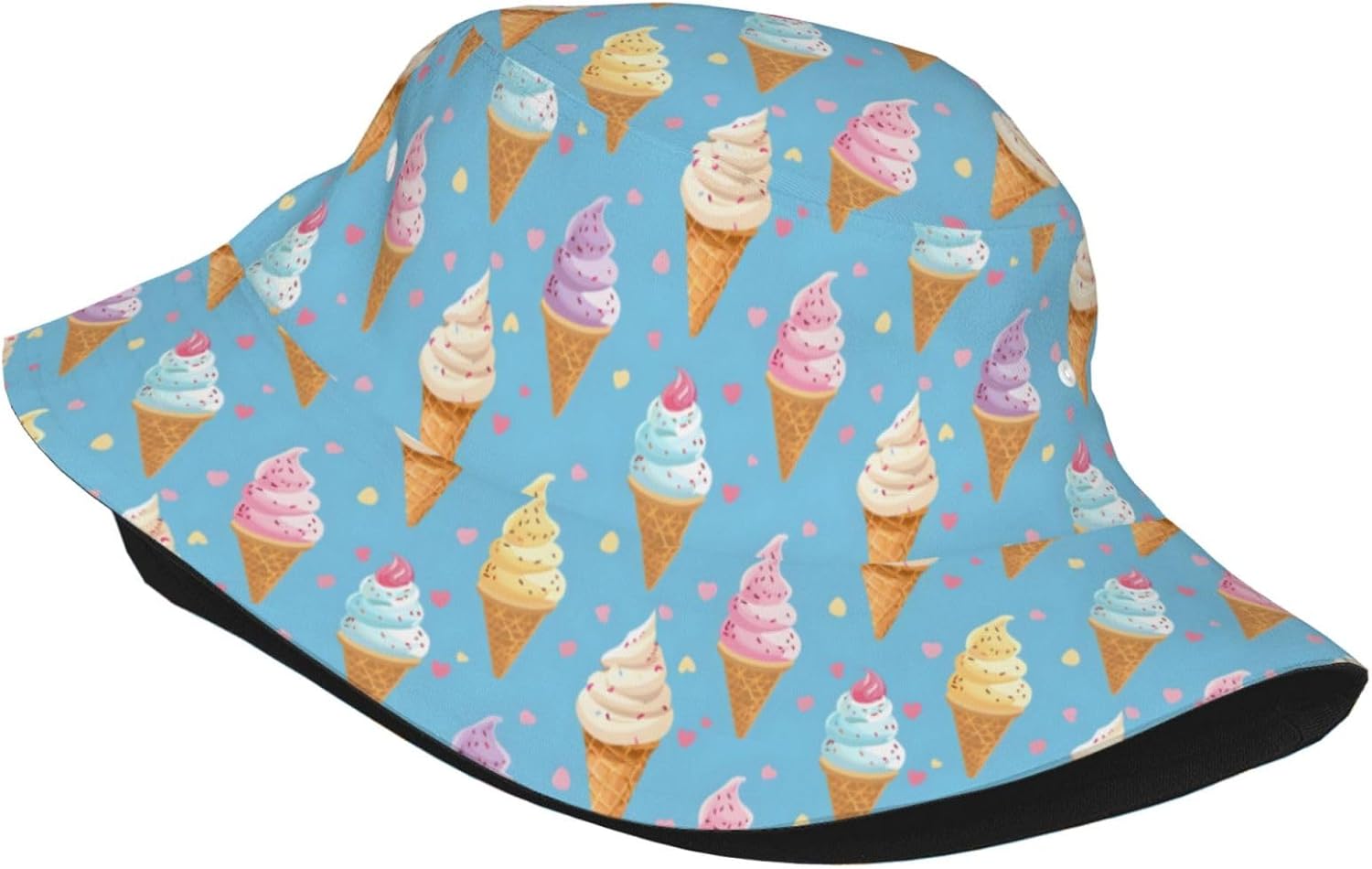 Ice Cream Bucket Hat Summer Funny Bucket Hat Packable Women Men Travel Beach Fisherman Cap - Image 5