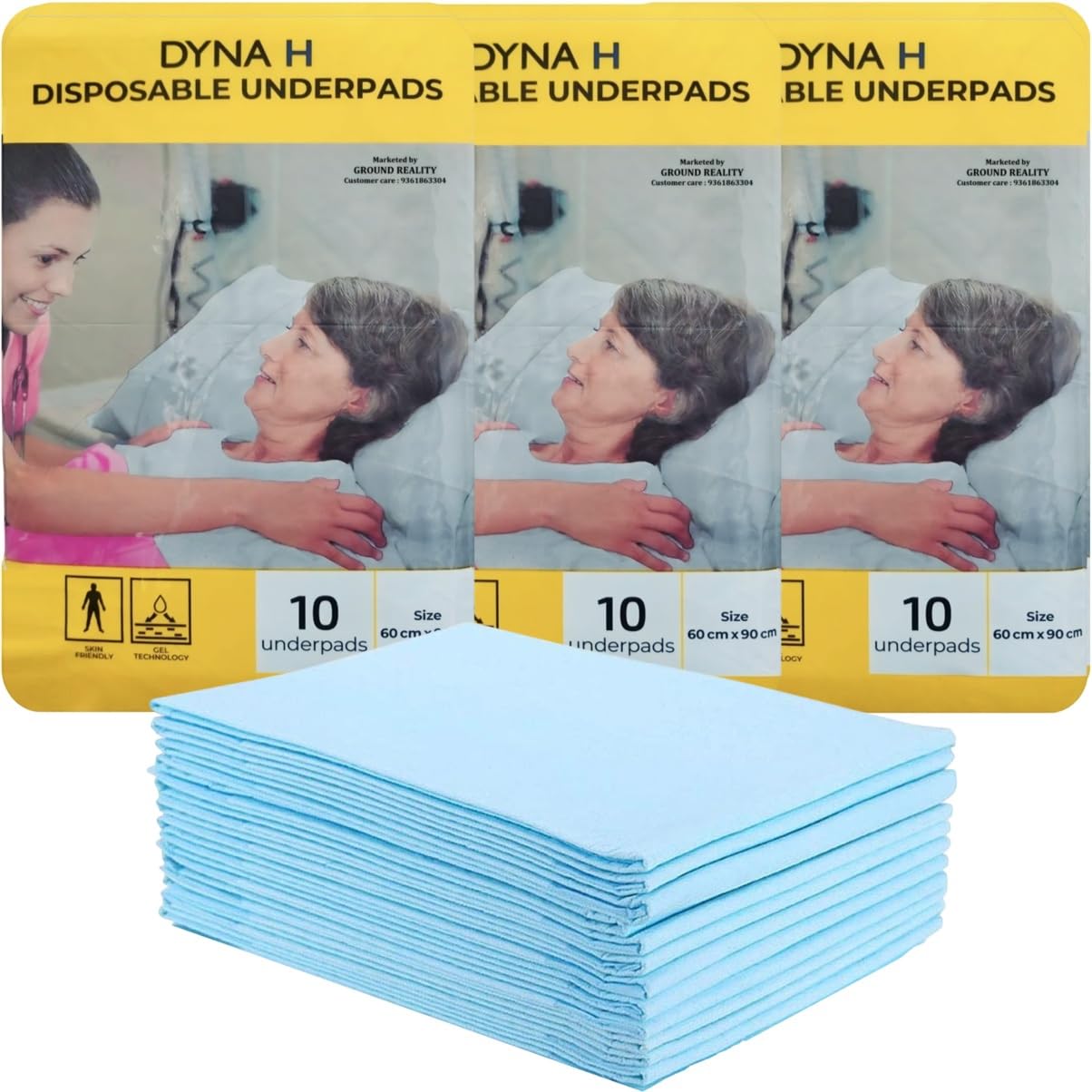 TUNSECHY Dyna Extra Large 60X90 Underpad Sheet for Baby, Kids, Adults, Elderly Patients. Leak Proof, Superior Absorbency with Advanced Gel Core Technology Incontinence Under Pads (1 Pack of 10)-image-38