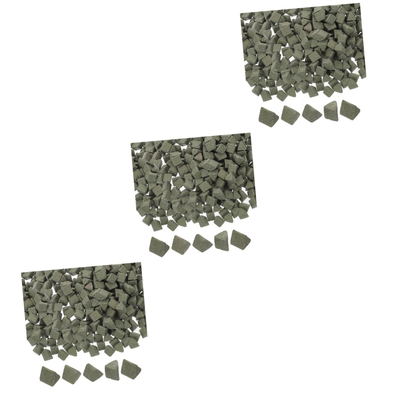 3pcs Triangle Buffing Abrasive for Vibration Tumblers Pack for Polishing Stones Jewelry and Mixed Crystals High Density Fine Detailing Media for Efficient Grinding