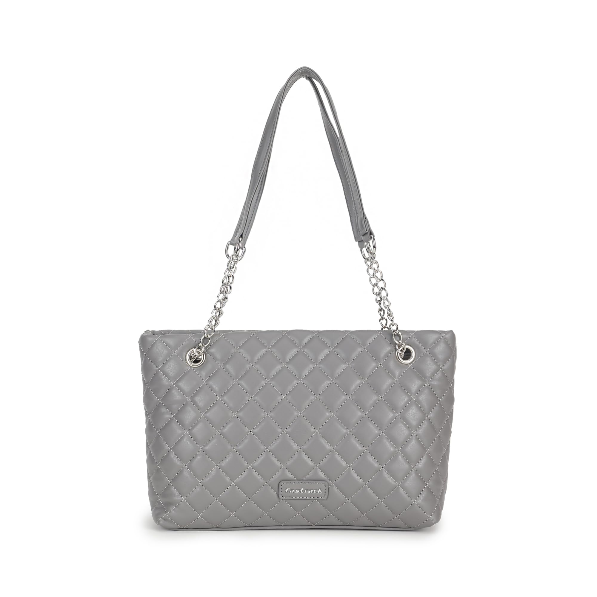 fastrack QuiltPlay Shoulder Bag | Quilted Faux-Leather Women’s Handbag Bag with Metal Accent Strap & Zipper Closure-picture-3