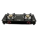 MILTON Premium 2 Burner Black Manual Ignition Glass Top Gas Stove, (ISI Certified) gallery image