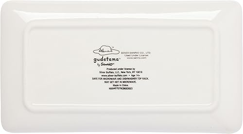 Miniatura 5 de Silver Buffalo Sanrio Hello Kitty and Friends Gudetama The Lazy Egg - Juego de platos de sushi de 3 piezas con plato de salsa y palillos a juego