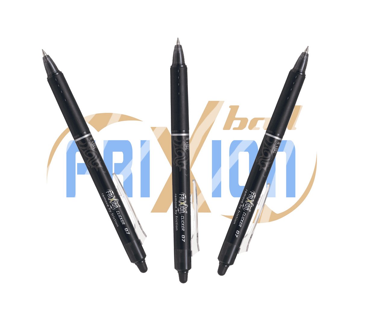 Original Pilot Frixion Rollerball Pen 0.7 mm Retractable Pack of 3 Set of 3 original ink pen pilot Frixion Rollerball Pen black — image 1