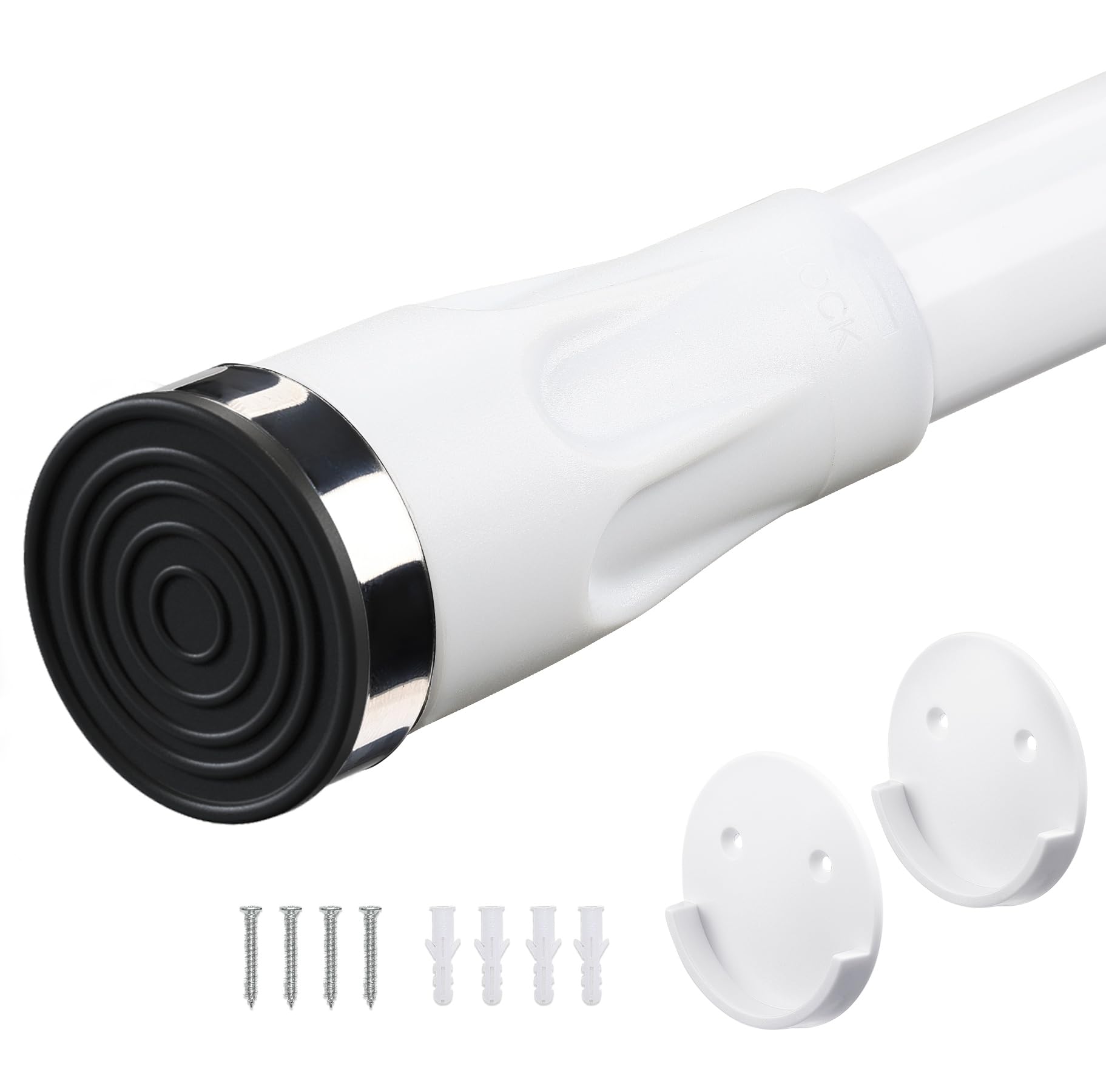 Closet Rod - 48-82 inch Adjustable Closets Rod for Hanging Clothes, Heavy Duty Closet Hanging Poles with Brackets, Space Saving Closet Bar for Hanging