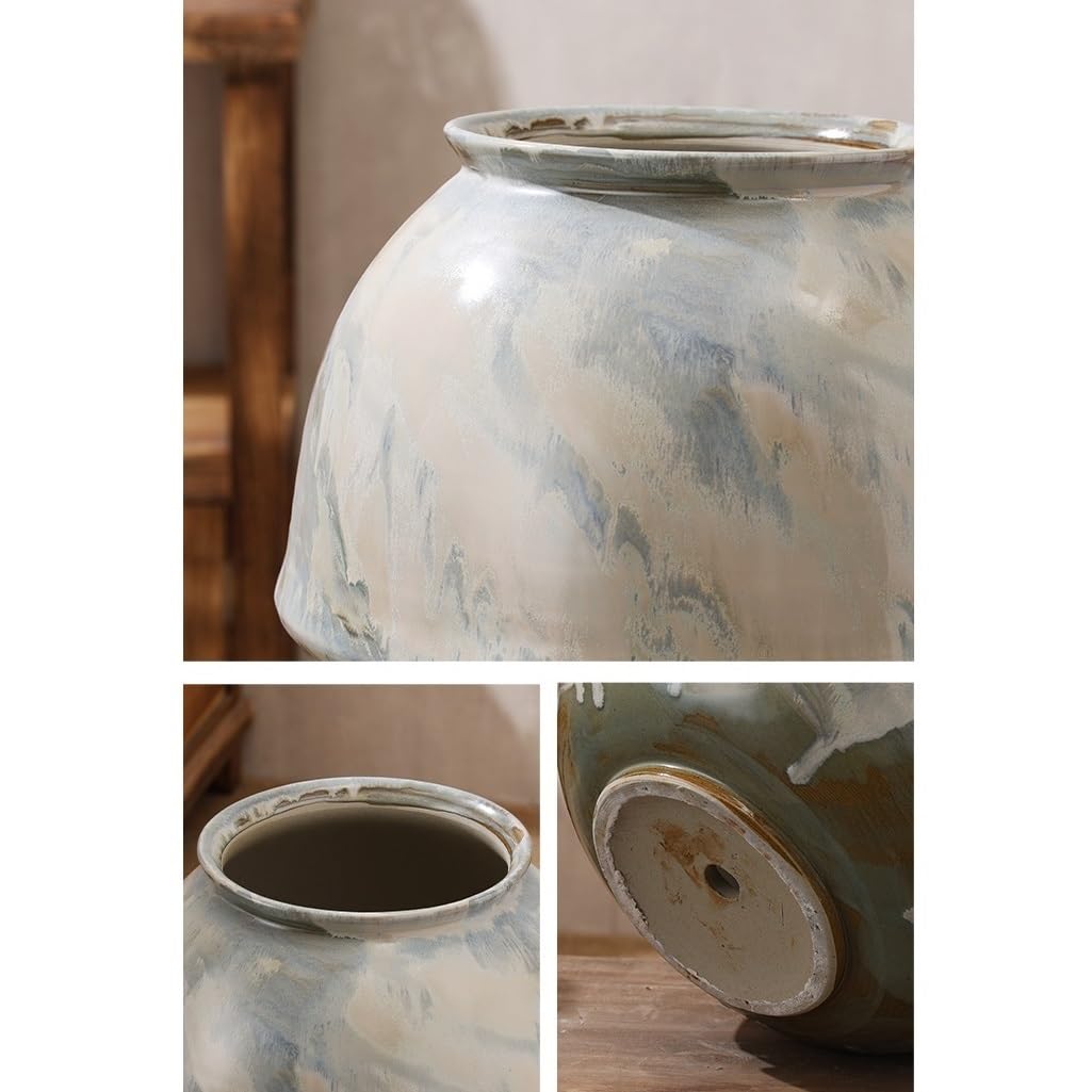 Pots de fleurs en terre cuite avec trou de drainage, pots de fleurs en céramique pour l'intérieur et l'extérieur, parfaits pour la décoration de la maison, du jardin et de la terrasse