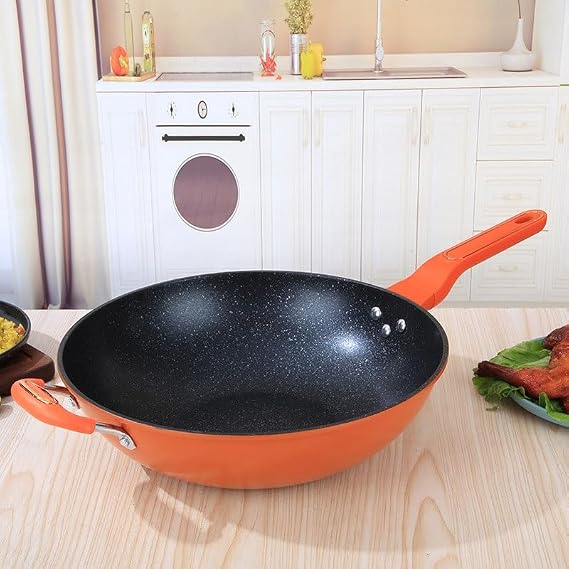 The Hybrid Non-Stick Wok Household Non-stick Cooking Wok General Induction Cooker Gas Stove Iron-cast Pot Family kitchen