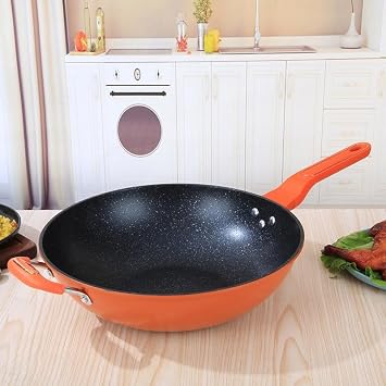 The Hybrid Non-Stick Wok Household Non-stick Cooking Wok General Induction Cooker Gas Stove Iron-cast Pot Family kitchen