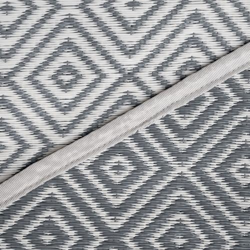 Life Under Canvas Half Moon Semi Circular Bell Tent Mat Rug Floor Covering 3 to 5 Meter's (Grey & White, 6M)