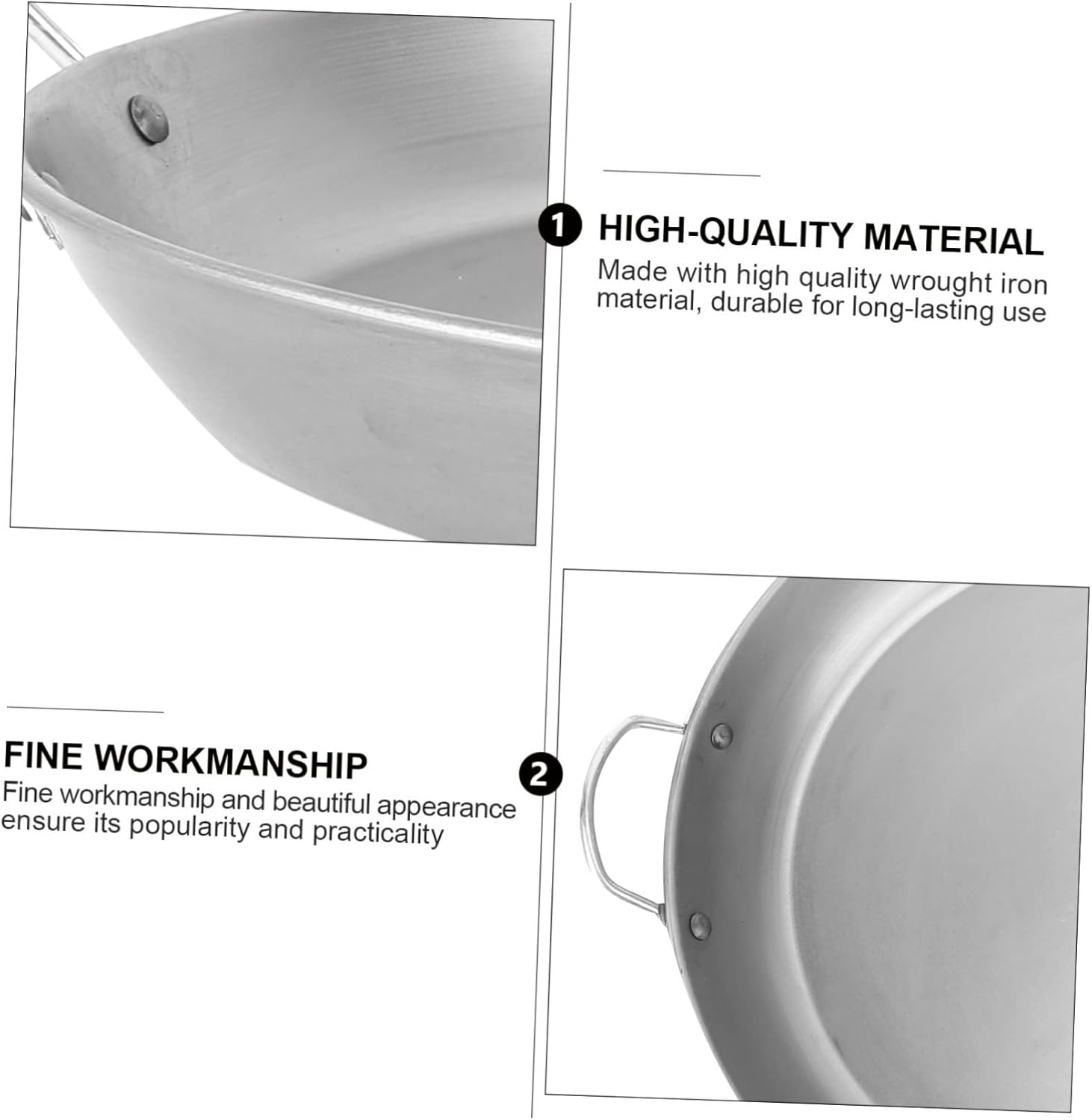 Wrought Iron Barbecue Grill Pan Round Steak Cooking Pot for Skewers Chicken Meat Lightweight Portable Easy to Clean Home Outdoor Cooking