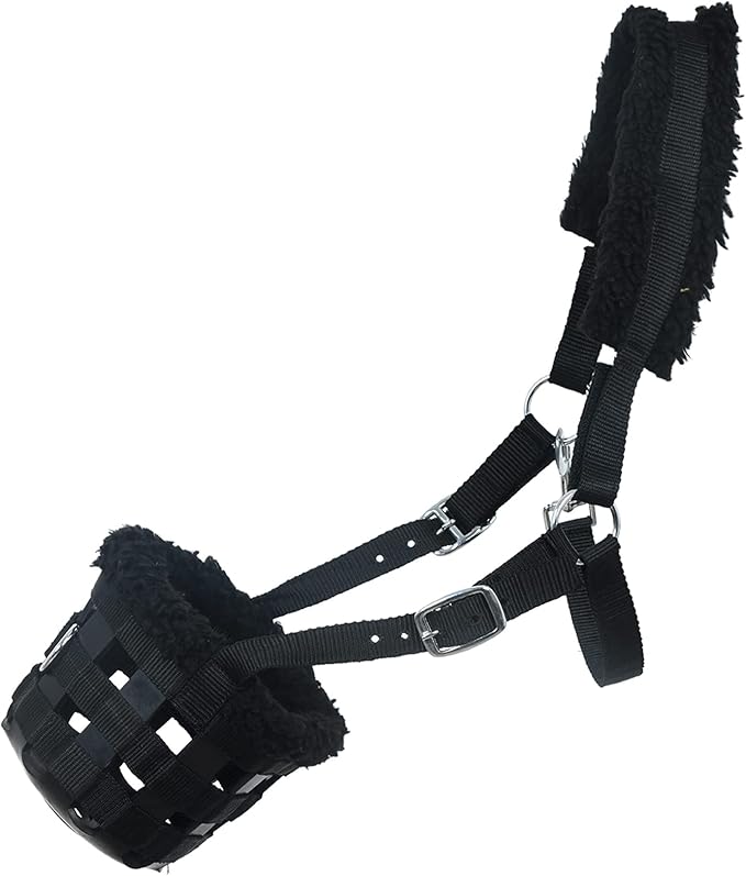 SIE Horse Grazing Muzzle Feed Bags (Full, Black) Pet Supplies