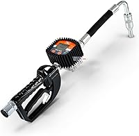 SuperHandy Digital Oil Control Valve Flow Meter Nozzle - 10 GPM/35 LPM Pneumatic Dispenser, 1/2" NPT, 70-725 PSI, Flexible Spout