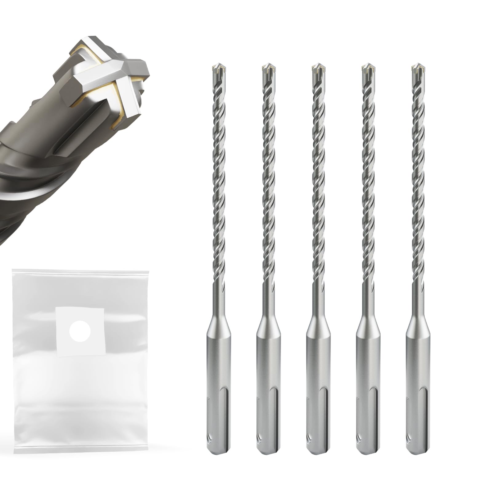 SDS Plus Drill Bit Set 5 mm x 160 mm for Concrete, Masonry & Stone - 5 Pieces, Durable and Powerful — image 1