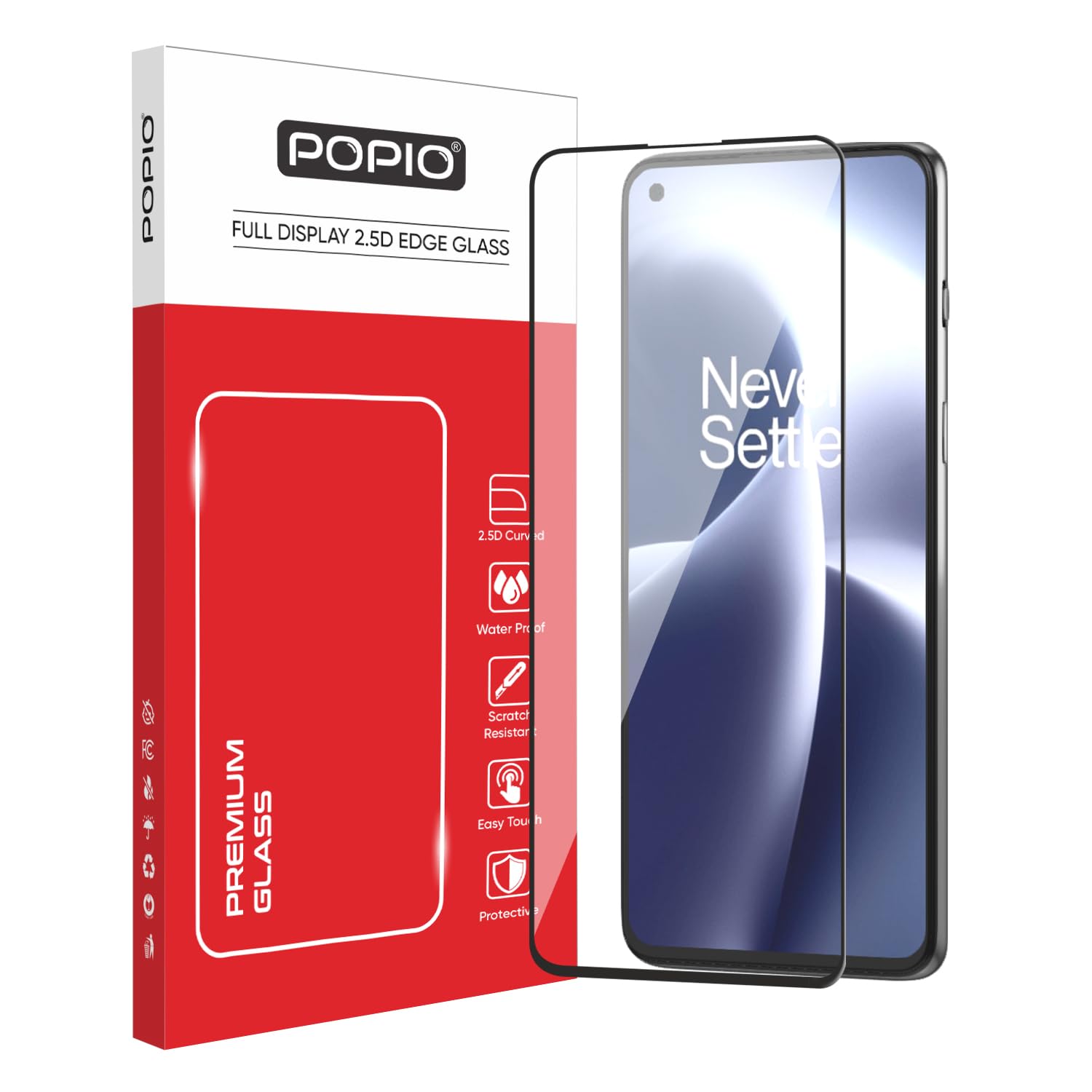 POPIO Tempered Glass Screen Protector Compatible For Oneplus Nord 2T / Nord Ce 5G / Nord 2 5G (Black) Edge To Edge Coverage With Easy Installation Kit For Cellphone-image-31