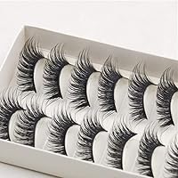Vista 4 de False Eyelashes, smytshop 10 pares de grosor de largo Cruz False Eyelashes Black banda Fake Eye Lashes