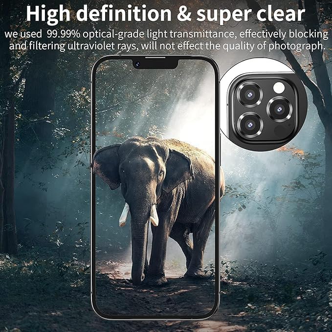 Image of DD SON Back Camera Lens Protector Tempered Glass For iPhone 12 Pro Max (Black) Case Friendly with Edge to Edge Coverage and Easy Installation Kit, Pack of 1
