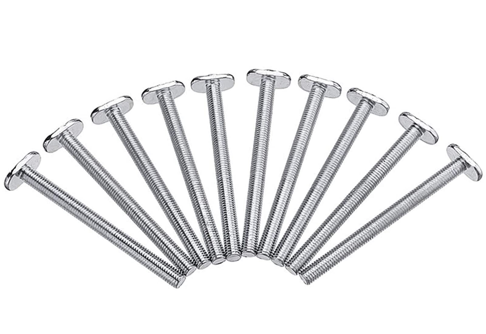 Firlar M8x100mm T-Slot Drop-in Stud Sliding Screw Bolt, 10 PCS T Shape Screws Insert Stud Sliding Bolt Screw Carbon Steel T Screw for Miter Track T-Slot Aluminum Profile Woodworking Tool