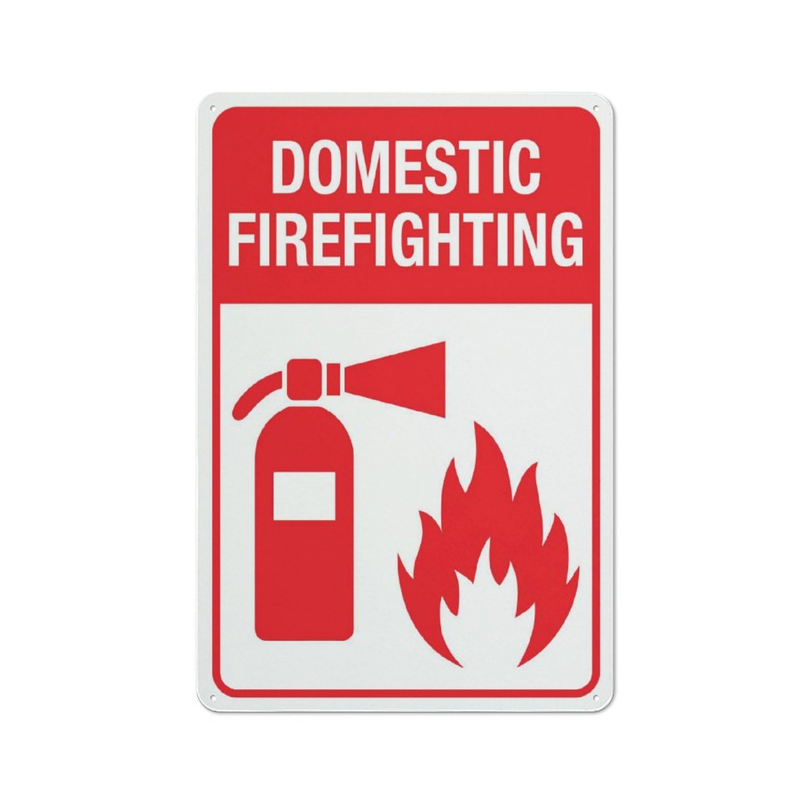 Domestic Firefighting Sign 8""X12"" Rust Free Aluminum Signs Outdoor, Metal Tin Sign For Home, Business, Yard