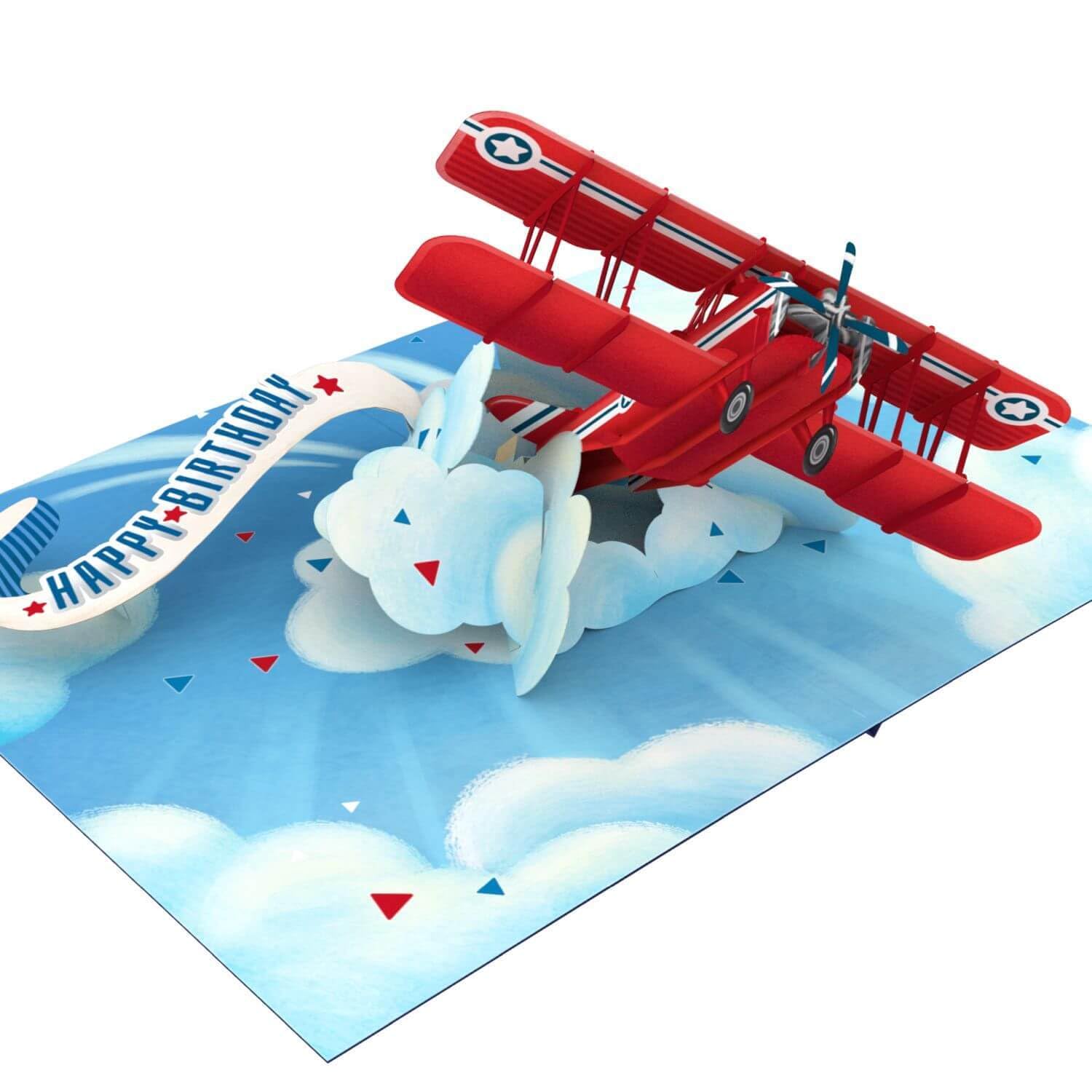 papercrush® Pop-Up Karte Happy Birthday Flugzeug - Lustige 3D Geburtstagskarte für Jungen und Männer, Besondere Glückwunschkarte oder Mitbringsel für Kindergeburtstag