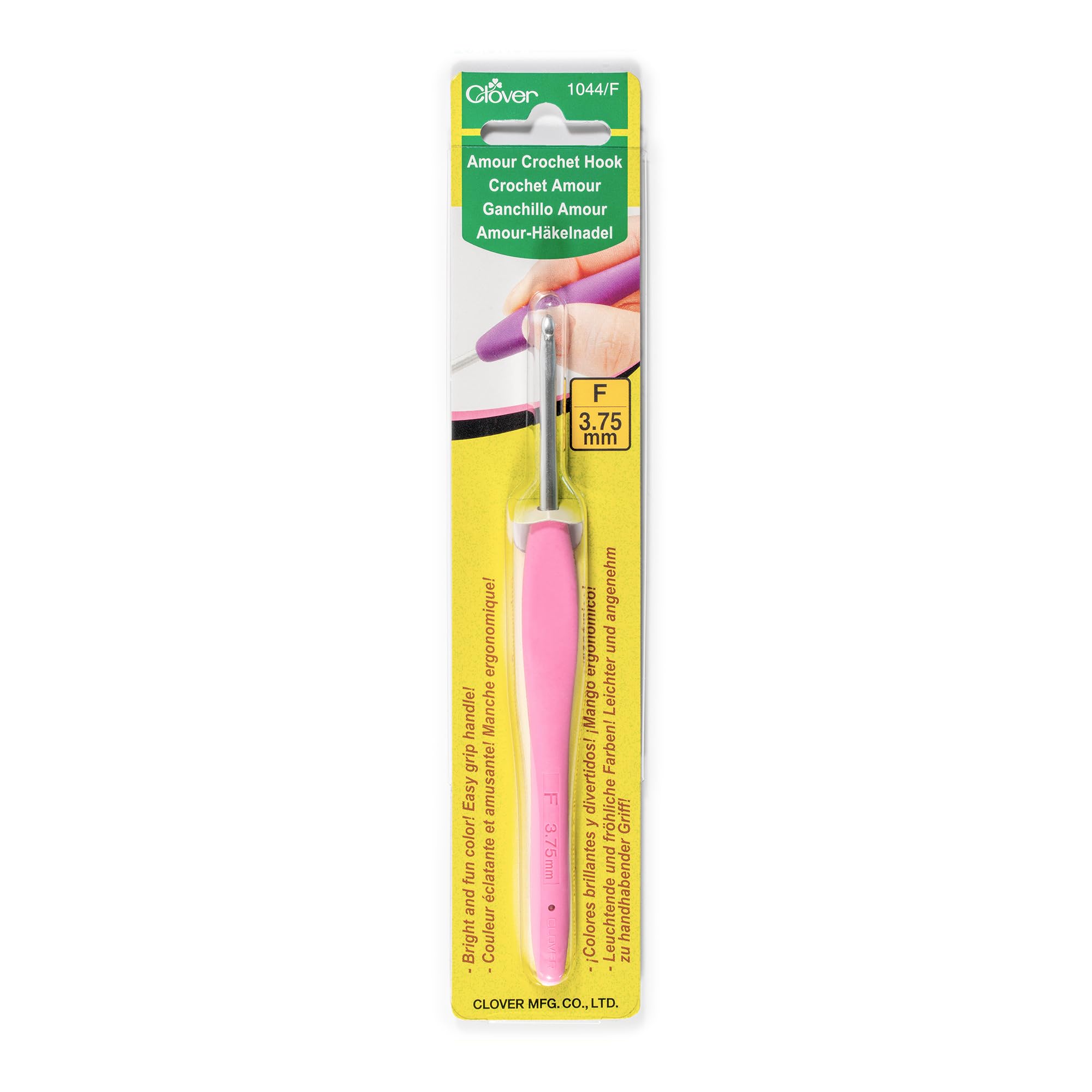 Clover Amour Crochet Hook-Size F5/3.75mm, Other, Multicoloured, 3.27 x 6.44 x 22.32 cm