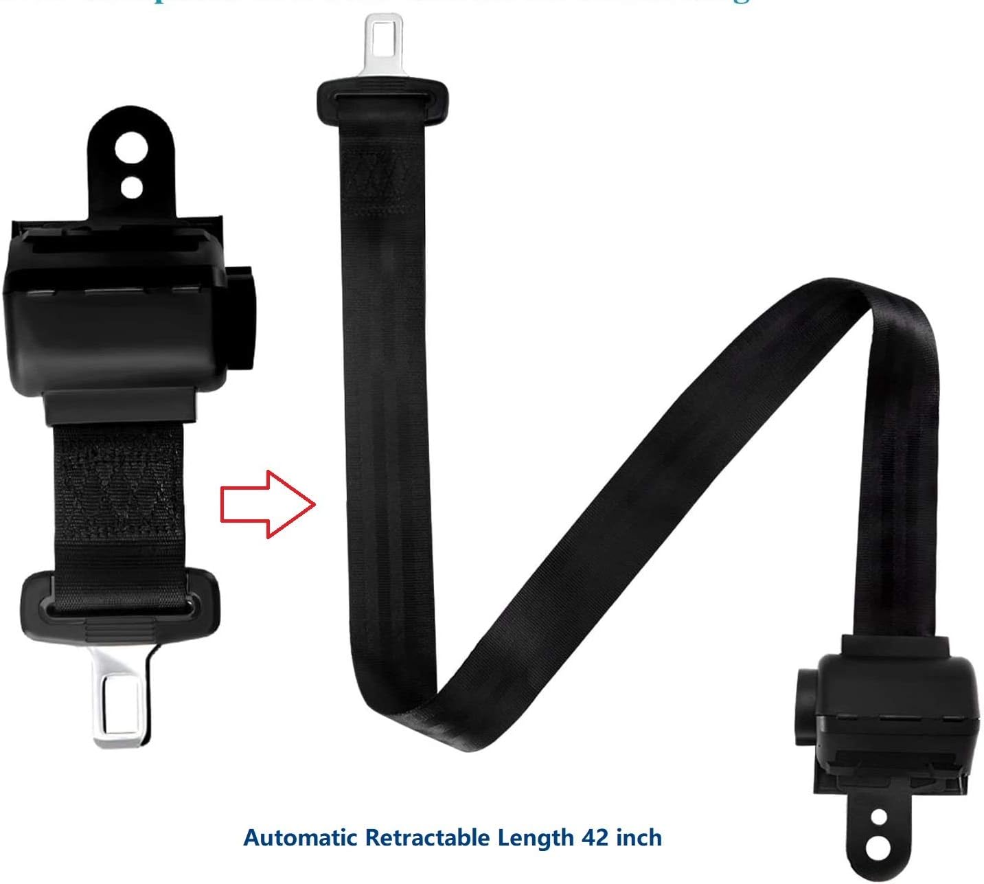 Retractable Golf Cart Seat Belts Kit for EZGO, Yamaha, Club Car, UTV - Replacement Seatbests Fits Most Golf Carts, Set of 2