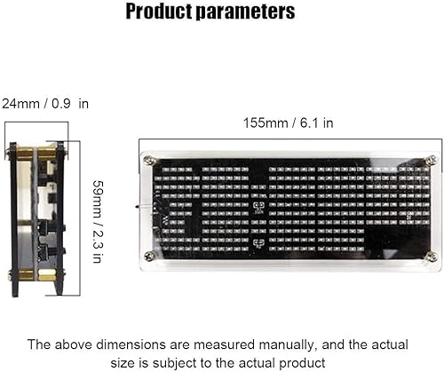 Miniatura 5 de Kit de reloj digital LED compacto, kit de reloj electrónico de celosía digital de 5 V con apariencia acrílica con aviso de temperatura