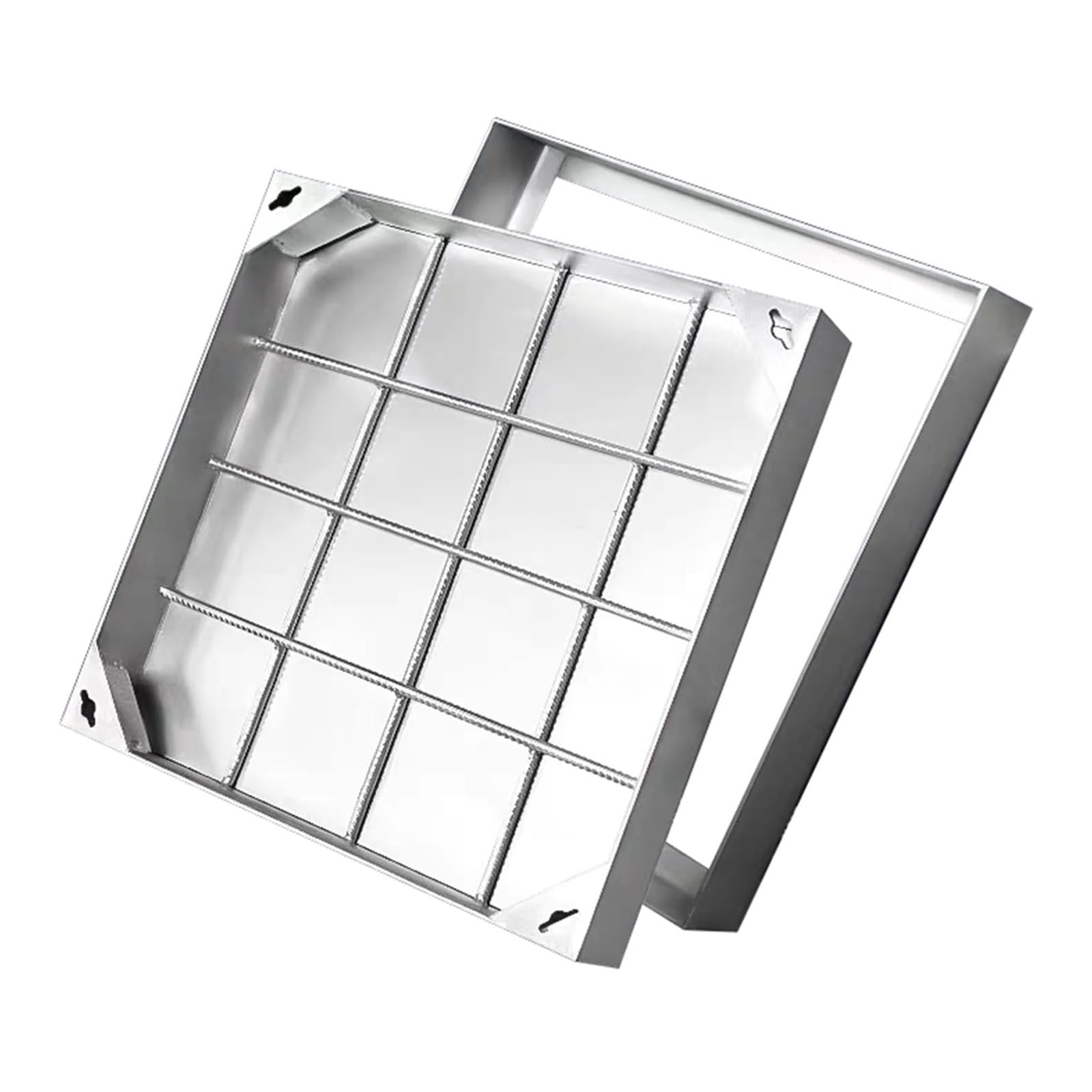 Couvercle de caniveau enterré en acier inoxydable 60x60x8 cm pour pavé