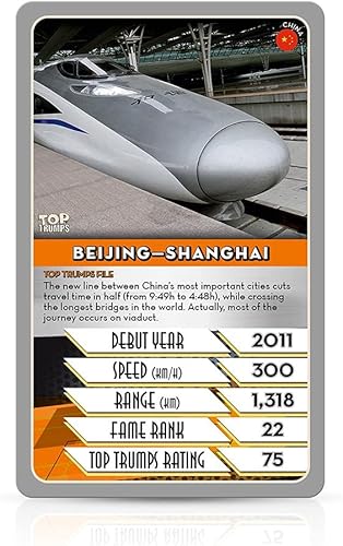 Miniatura 2 de Top Trumps Trains Classics - Juego de cartas, aprende sobre el metro de Londres, los trenes de hielo alemanes y Beijing Shanghai en este juego