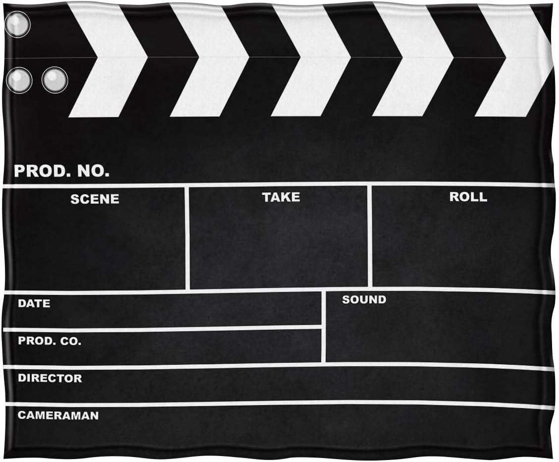 Jekeno Movie Clapboard Gifts Throw Blanket, Theater Home Film Cinema Decor Gifts Ideas for Women Men Movie Lover Adult Boy Girl Actor Director Acting Gift - Image 2