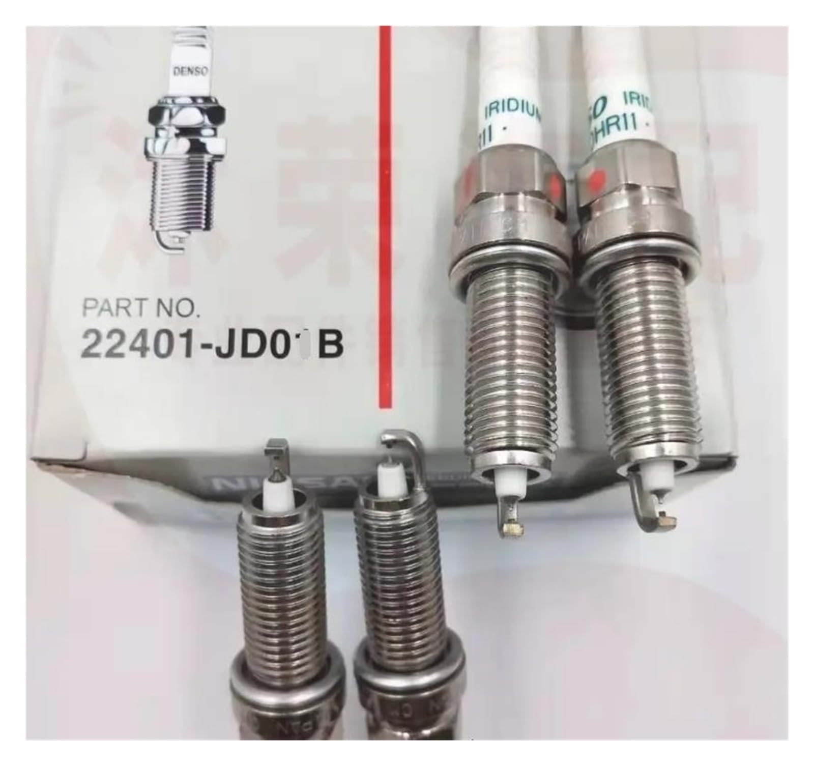 Nuova Candela di Ricambio per Riparazione e Manutenzione del Motore dell'auto, codice OEM: 224015M0/PLFR5A-11 (Confezione da 4)