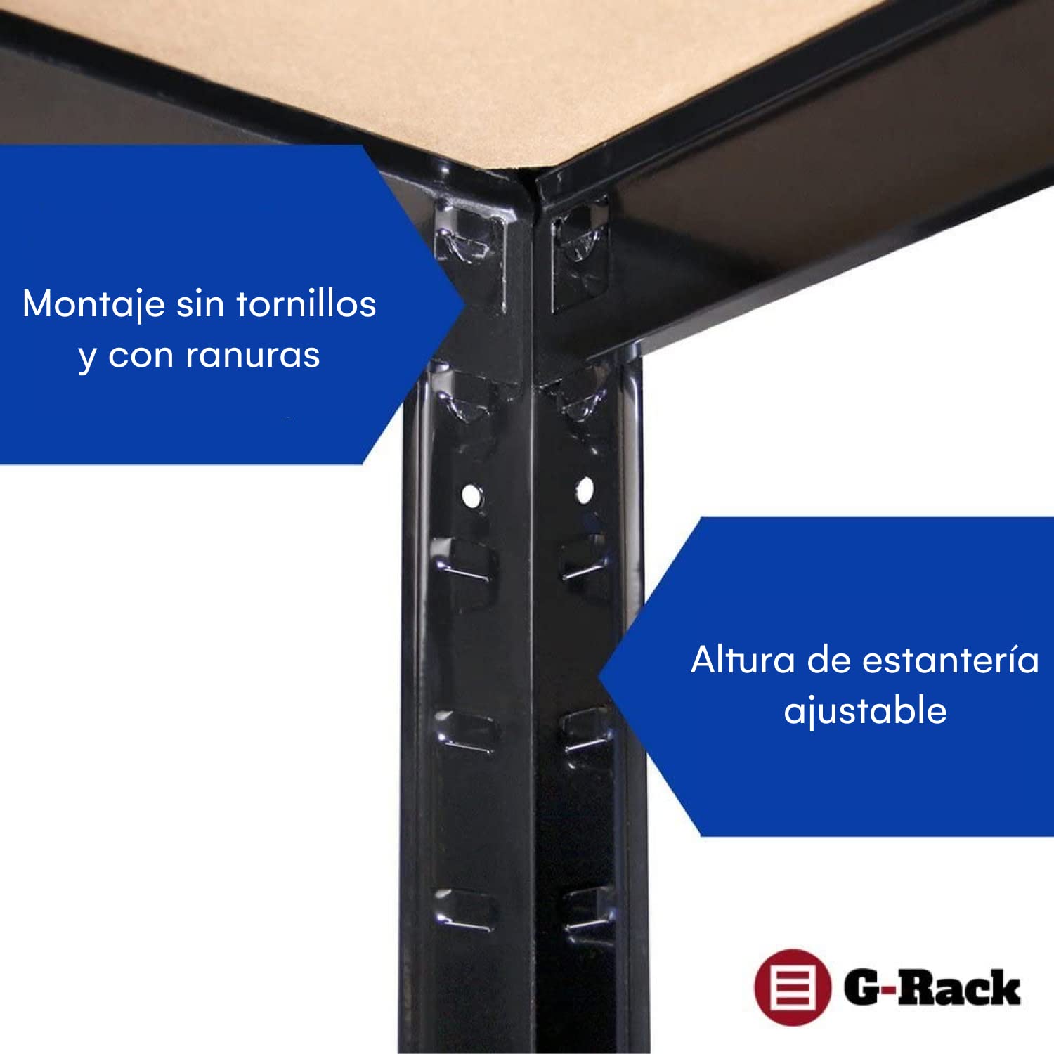 Estante de Almacenamiento para Garaje: 180 cm x 90 cm x 40 cm | Negro - 5 Estantes | 175 kg de Carga Cada balda (Capacidad para 875 kg) | Estantería para Garaje Muy Resistente - 5 Años de Garantía
