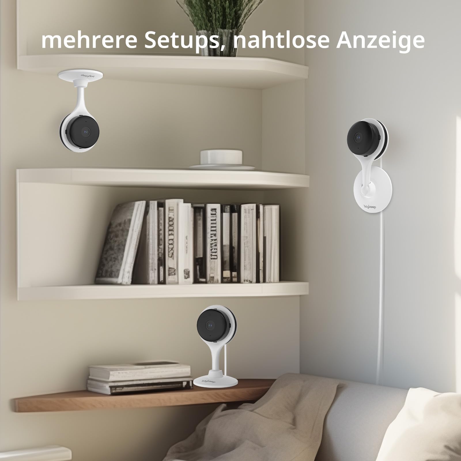 BoyKeep 5G/2.4GHz WLAN Kamera Indoor Überwachungskamera Innen 2K Babyphone mit Kamera, Nachtsicht, Bewegungs- /Tonerkennung, Zwei-Wege-Audio, SD&Cloud-Speicher, K10