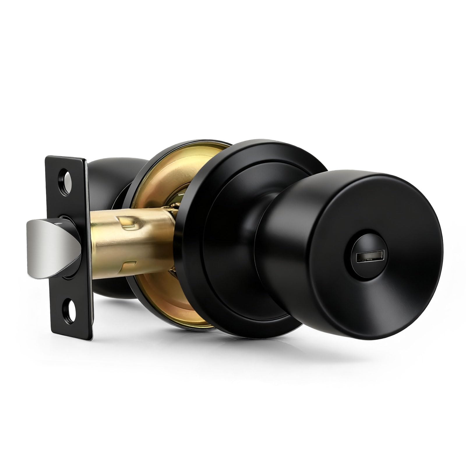 Brushed Nickel Door Knobs - 5 Pack Tulip Privacy Knobs -14