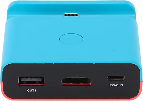 Cuifati 1080P Video Converter Portable Charging Dock Stand Video Converter for Switch/Lite Game Machine Charging BaseBlue red