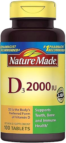 Nature Made Vitamina D3 2000 UI comprimidos 100 ea (paquete de 10)