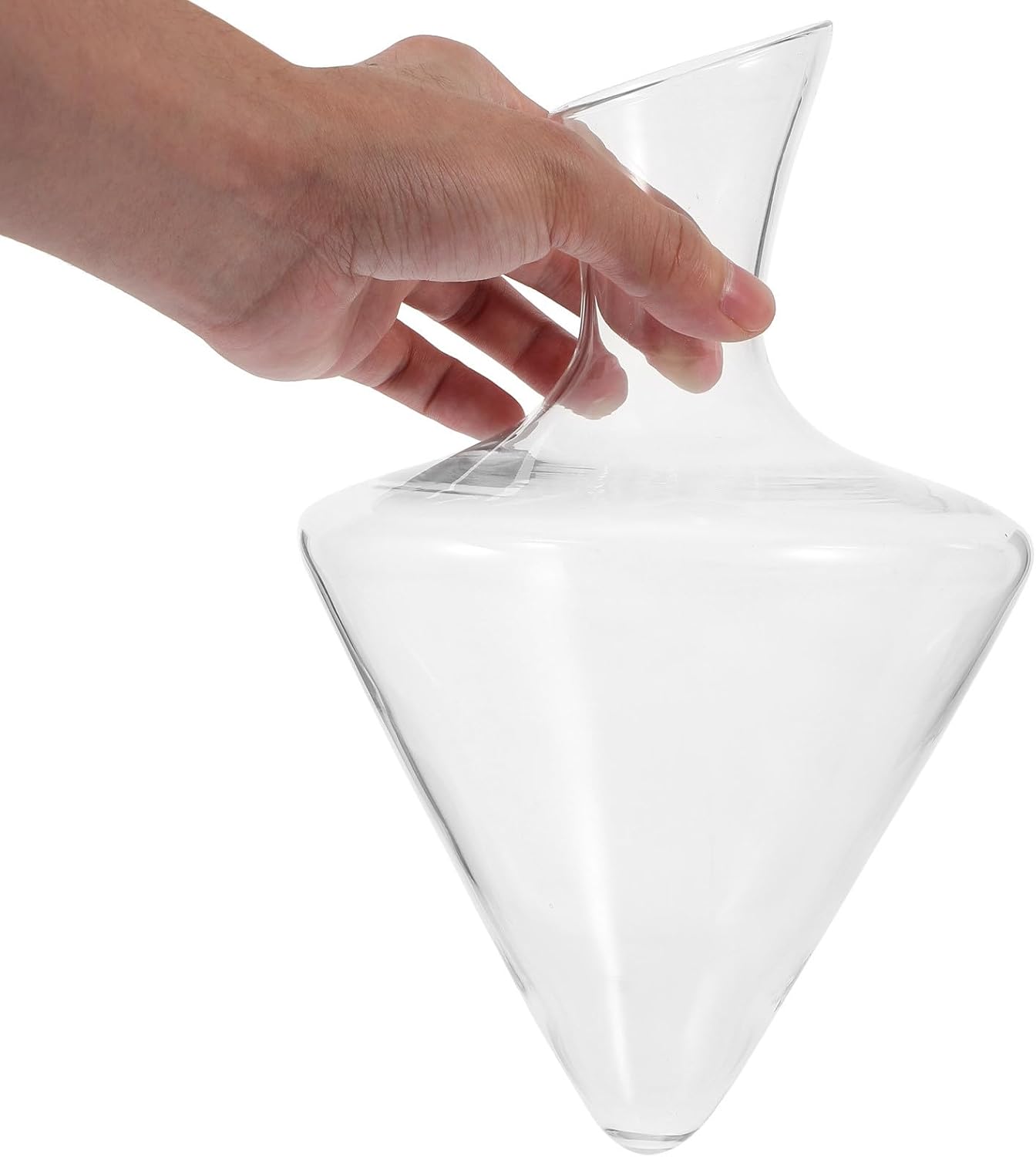 Toyvian Glass Oblique Wine Decanter and Ice Bucket Set Hand Blown Glass Red Wine Container with Pourer Elegant Beverage Serveware for Home Entertaining