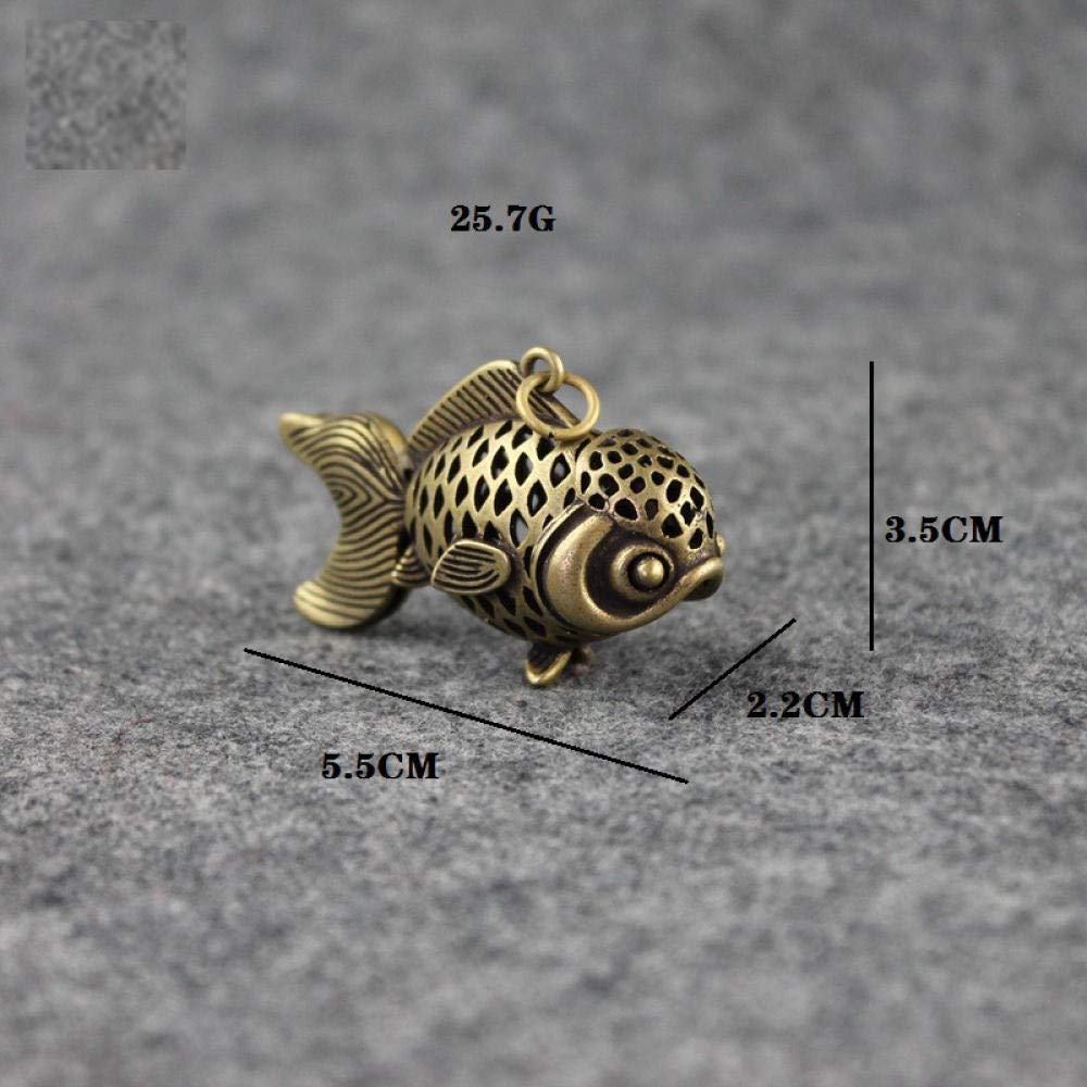 Animali di tè Accessori per Decorazioni per la casa Statue Figurine Figurine a Rame Puro Pesci Rossi Piccoli Ornamenti Accessori in Ottone Cavo Cavo Mobile Ciondolo per Decorazioni da scrivania della