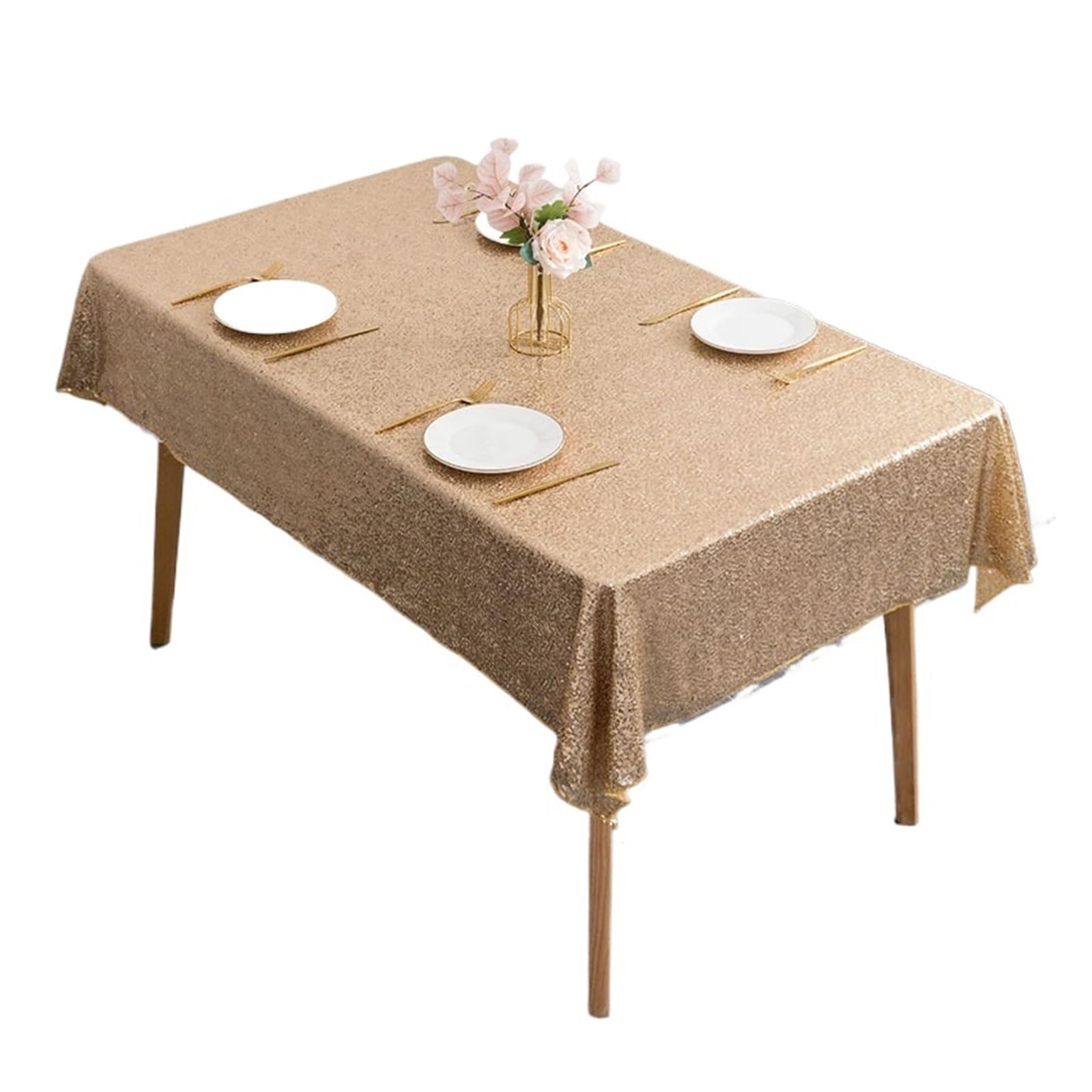 EKalgretrA Sequin Tablecloth Sequined Round Table Cloth Banquet Decorative Solid Cover Dust-Proof Full Furniture Protector(Color 14,Round 100cm)