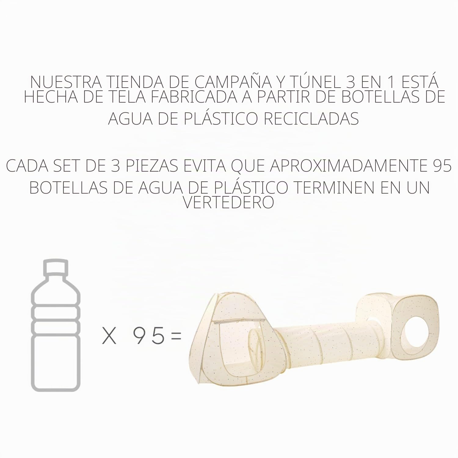 3 Sprouts Tienda con Túnel Infantil, Plegable, Terrazo Beige