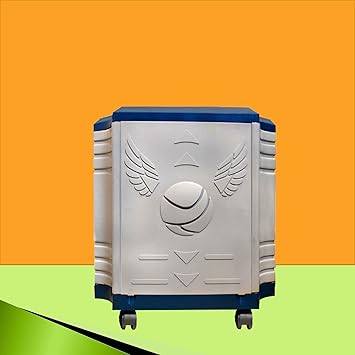 POWEREST Inverter Trolley with with Pull Down Door & 5 Wheels for Inverter, Battery, UPS Blue_White