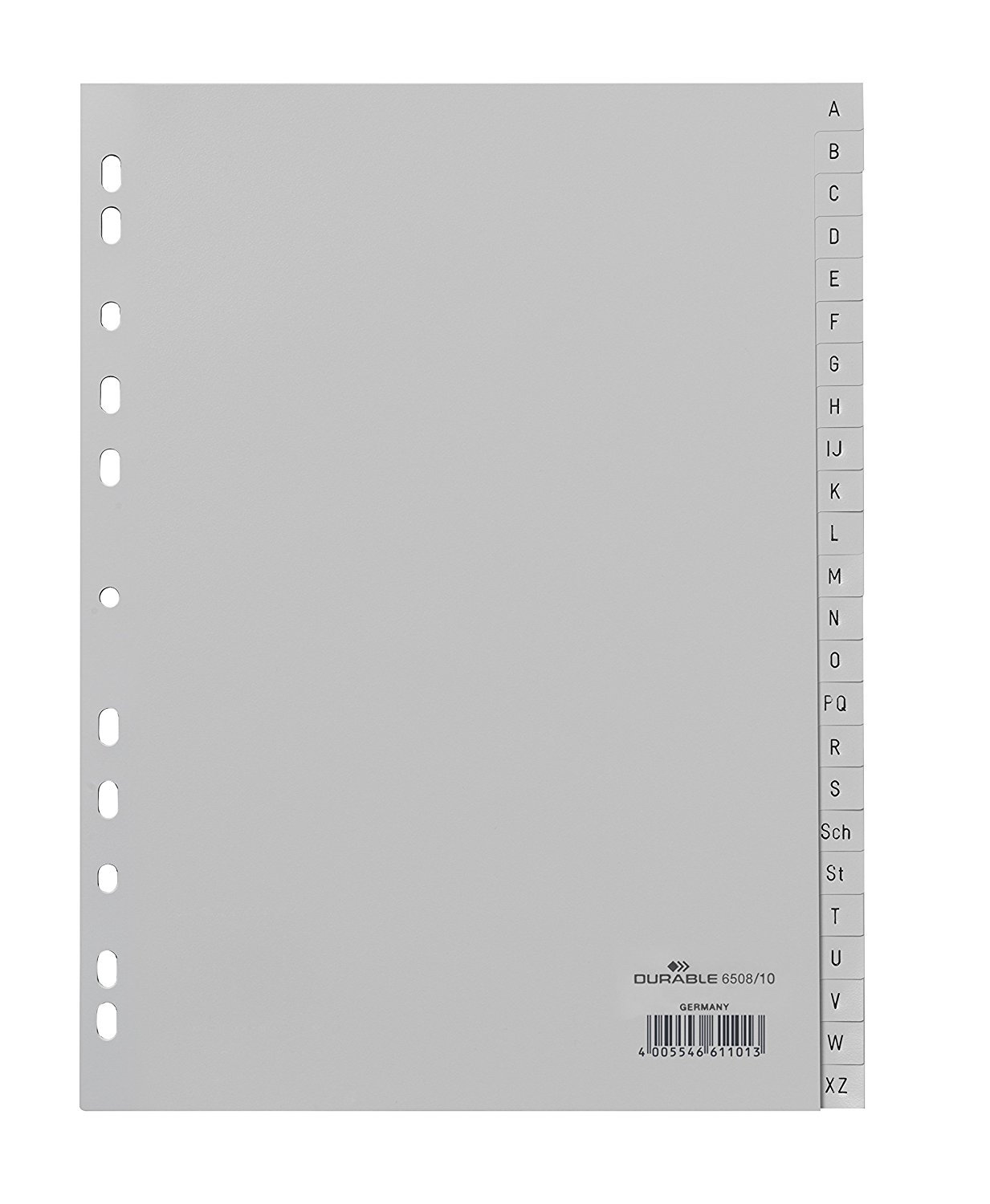 Durable Register A -Z, DIN A4, grau, PP, Universallochung, 24-teilig (50)
