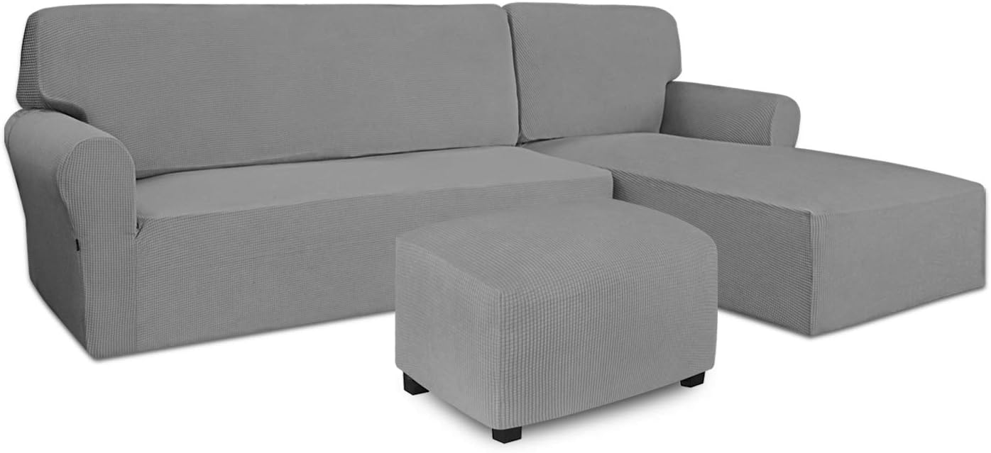 Easy-Going Product Bundles Sectional Couch Covers,Ottoman Cover